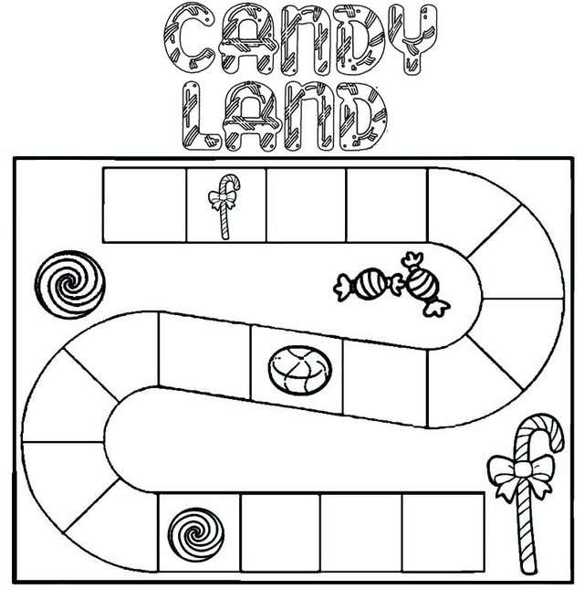 Fun Candyland Game Coloring Page