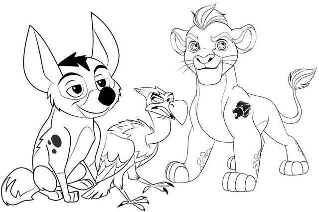 Mzingo Kion and Dogo Coloring Page of Lion Guard
