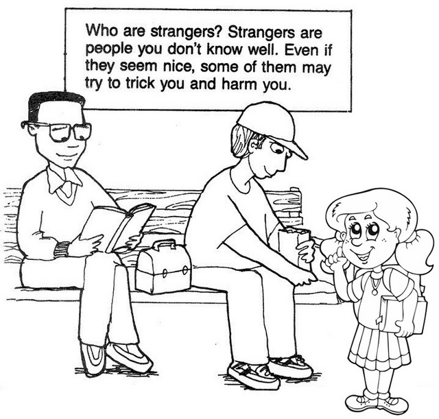 beware of strangers coloring page