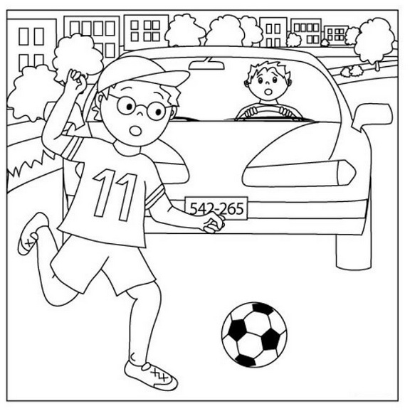 child street safety coloring page