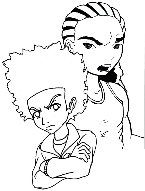 supreme the boondocks coloring page