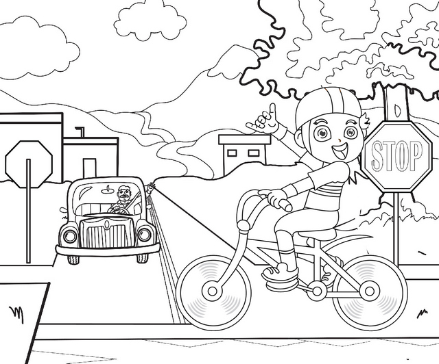 teaching kids street safety coloring page