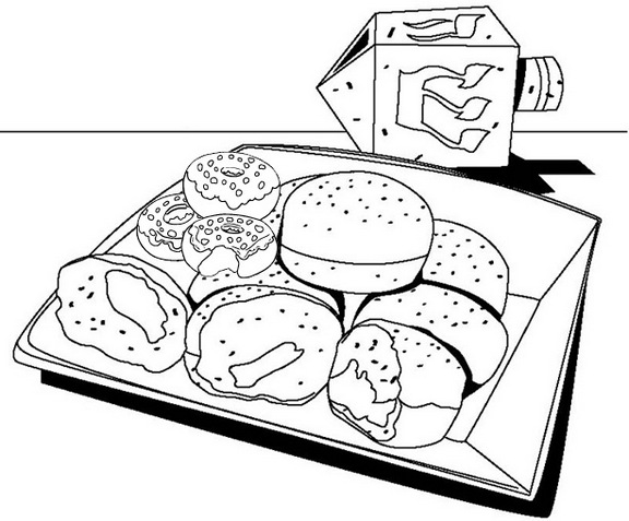 Donut Box Coloring Page