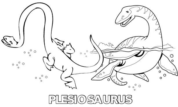 fun plesiosaurus coloring page for kids