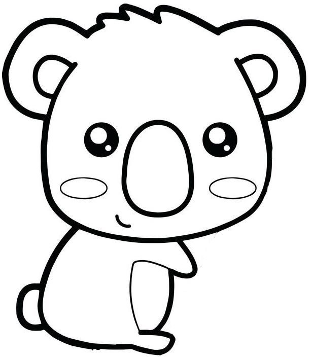 cute chibi koala coloring page for girls and boys