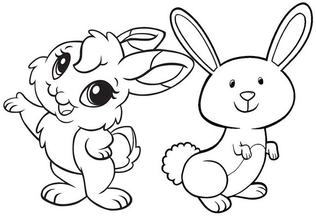 fun rabbit cartoon smiling coloring page