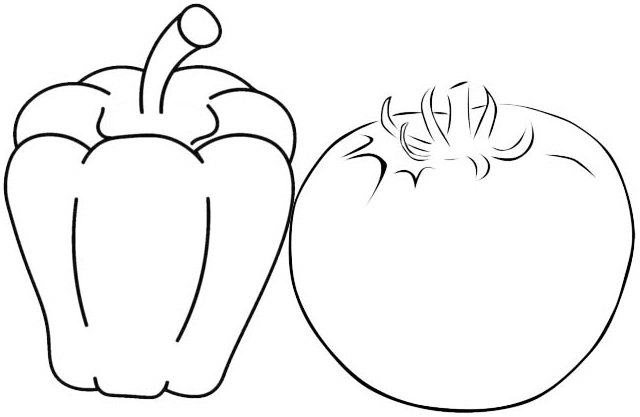 Best Bell Pepper and Tomato Coloring Page of Vegetables