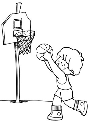 cute boy basketball coloring page