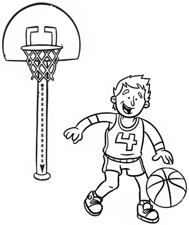 fun basketball coloring page for kid