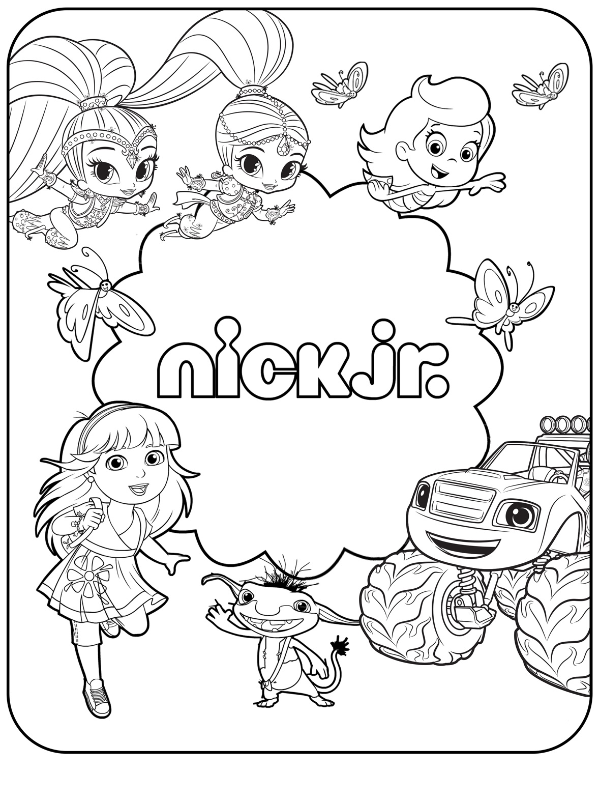 Nickelodeon Usa Debuts First Episode Of Shimmer And Shine On Itunes Sketch Coloring Page