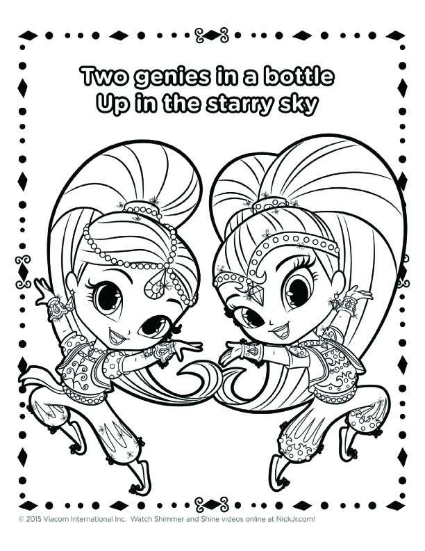 Shimmer and Shine Nickelodeon Nick Jr Coloring Book - Coloring Pages