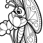 big-flower-and-intricate-butterfly-coloring-pages