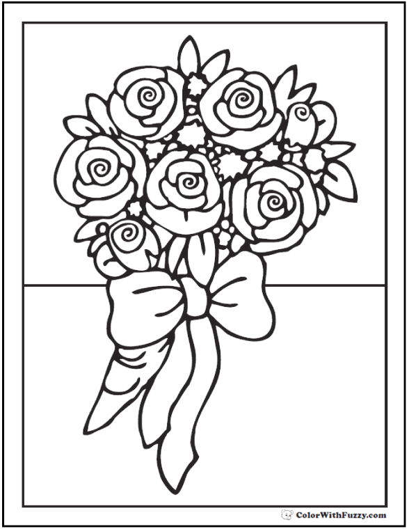 bouquet-of-roses-for-wedding-coloring-page-printable
