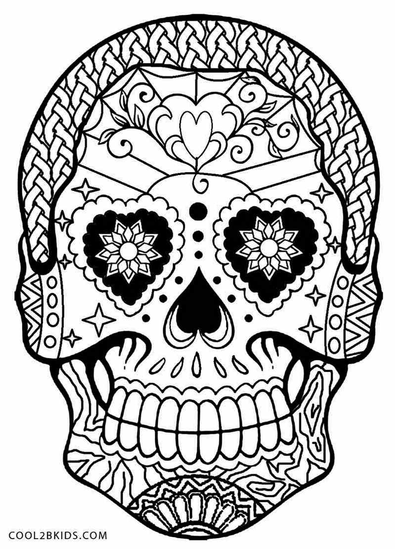 Calavera Mask Coloring Pages - Coloring Pages