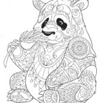 panda-eating-bamboo-zentangle-coloring-page