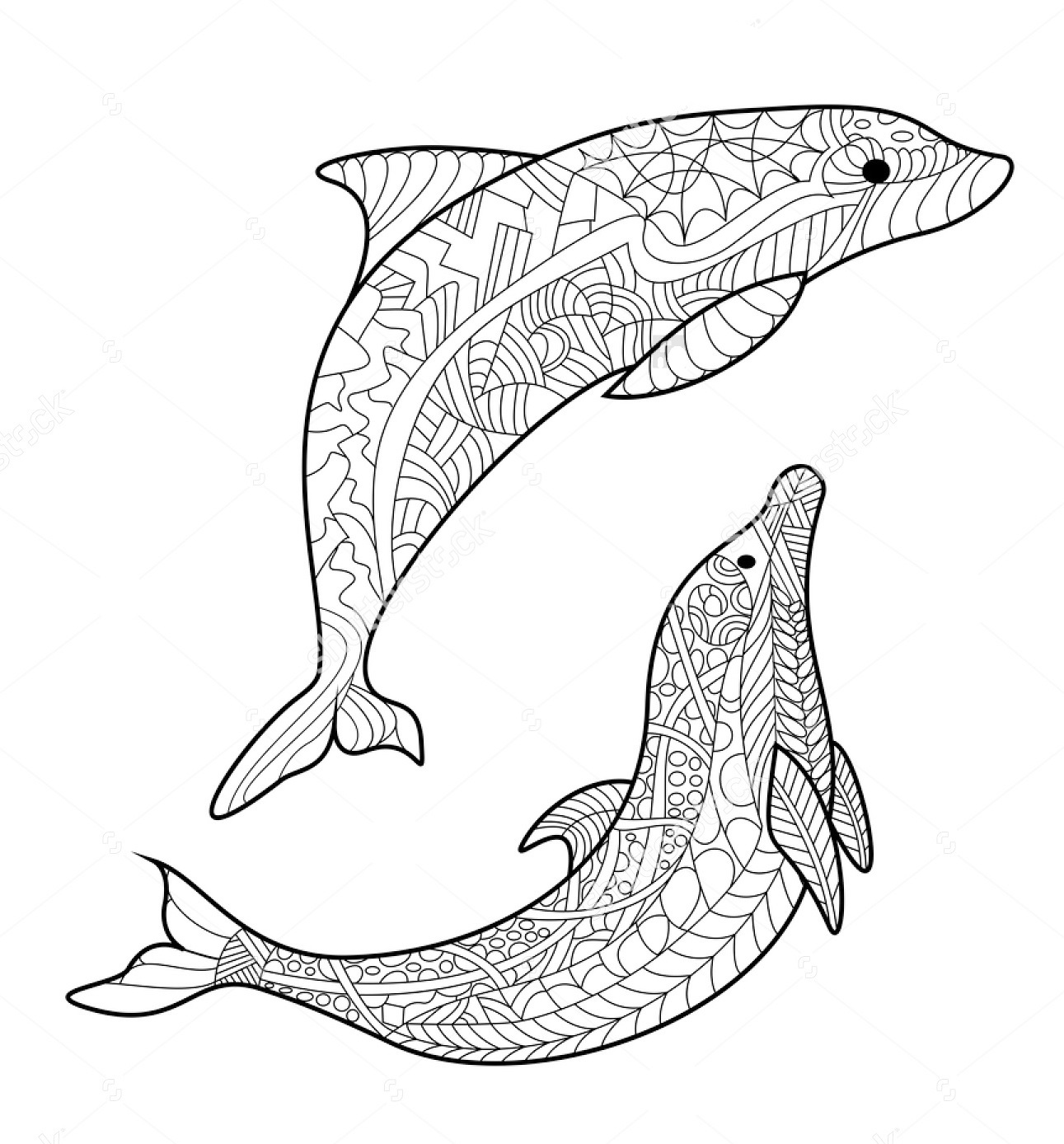 zentangle-dolphin-clipt-art