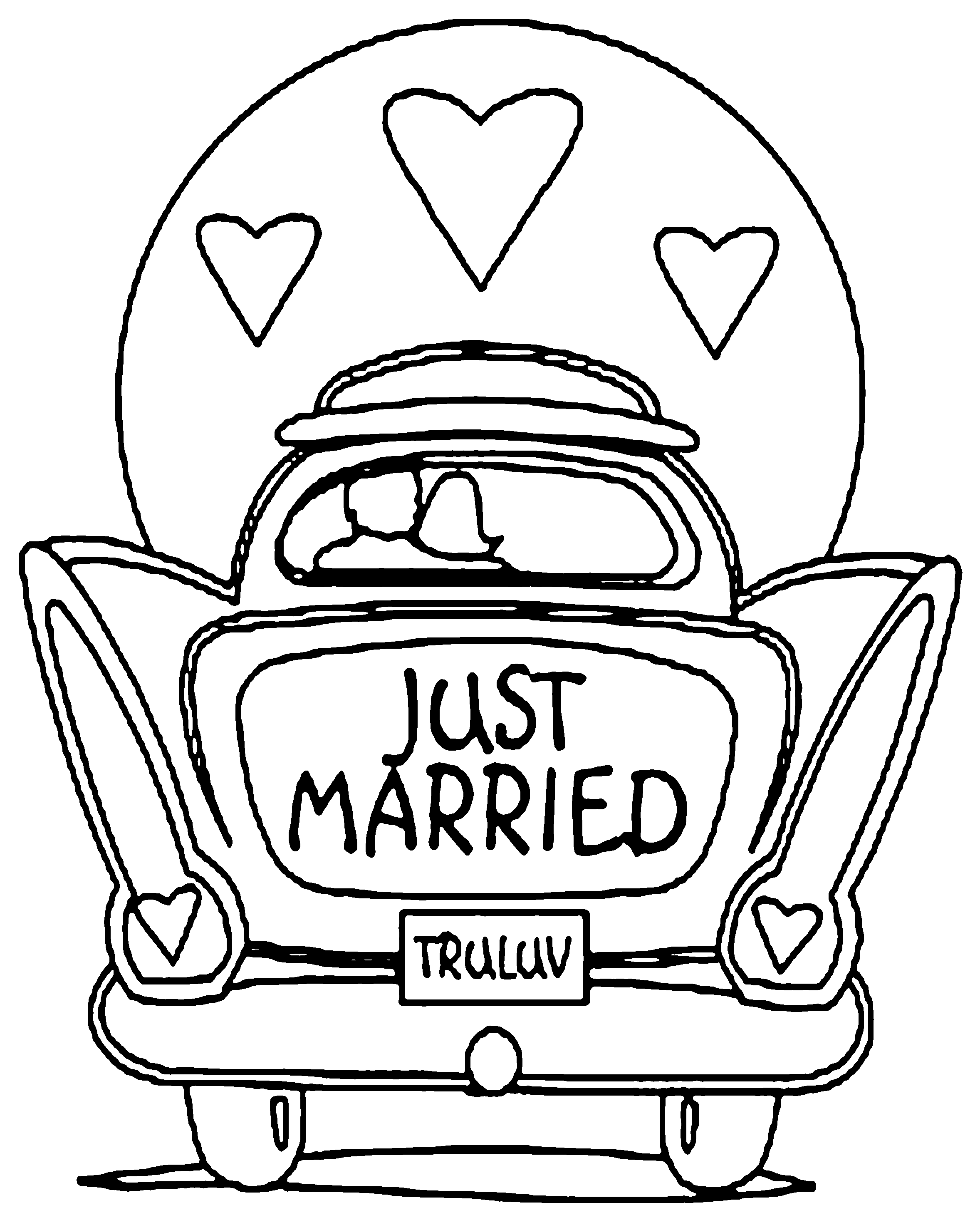 Just-Marriage-Car-coloring-picture