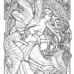 seahorse-and-mermaid-coloring-page-illustration