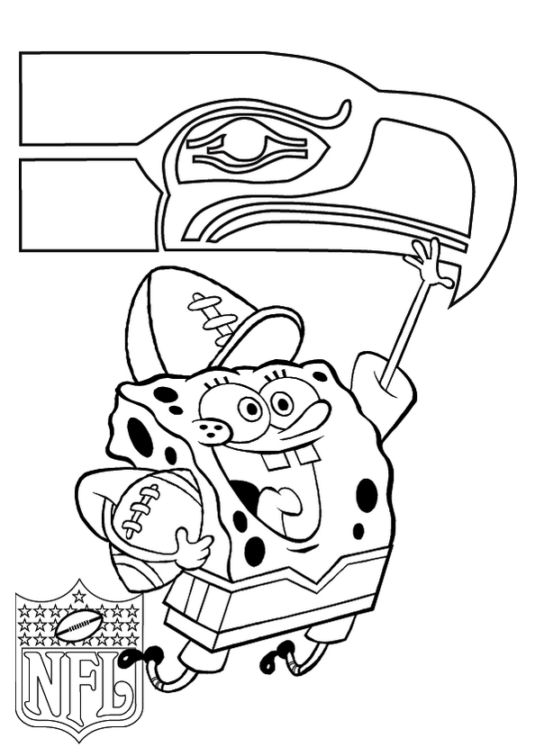 Seattle Seahawks And Spongebob Coloring Pages