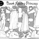 Book Loving Princess Paper Doll Coloring Page