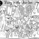 Fairy In The Garden Coloring Page Paper Doll