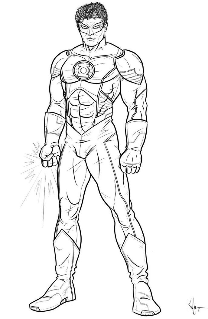 Green Lantern Coloring Pages American Comic Books