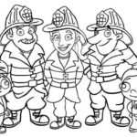 Group Of Firefighter Coloring Book