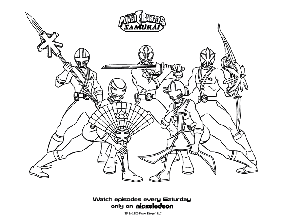 Power Rangers Samurai Character Coloring Page Cover