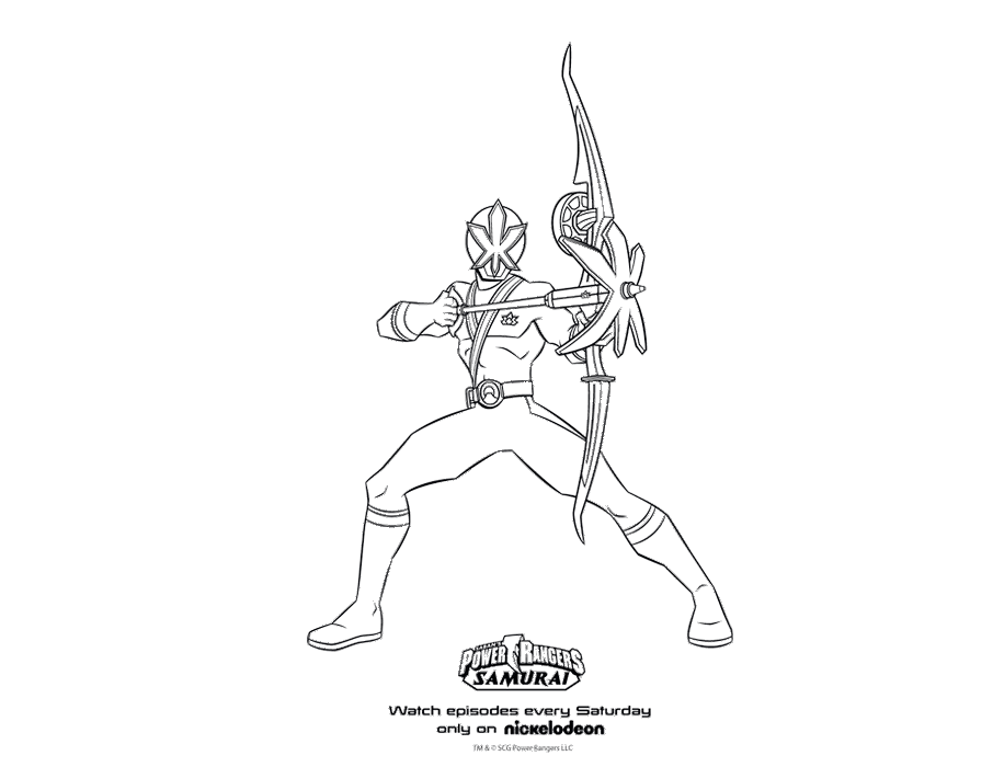Power Rangers Samurai Red Samurai Ranger Coloring Page Printable