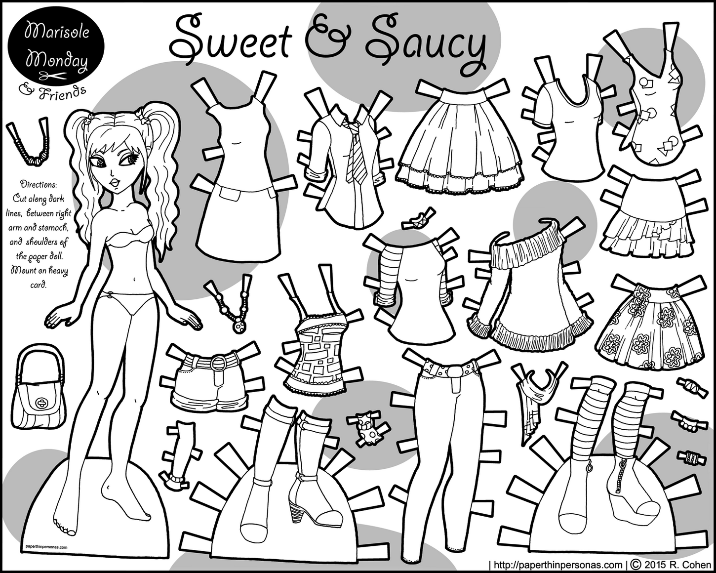 Sweet And Saucy Paper Doll Dress Coloring Page