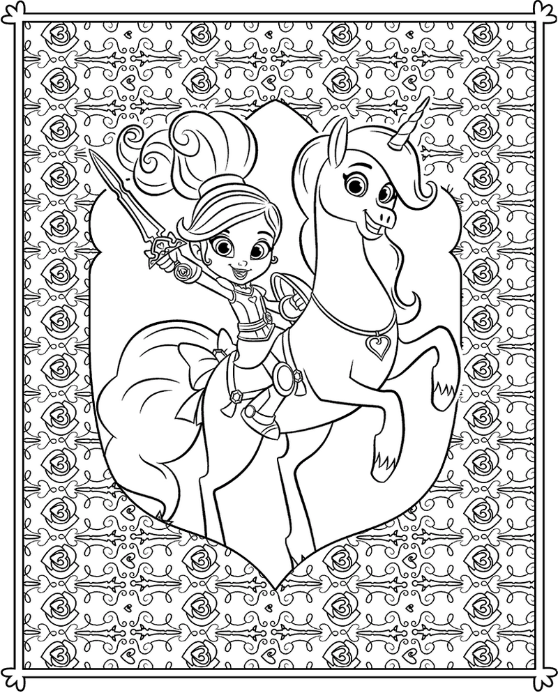 Nella Princess Knight Coloring Sheets For Kids