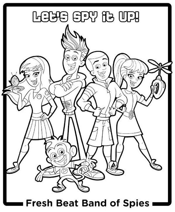 Fresh Beat Band Of Spies Group Coloring Pages