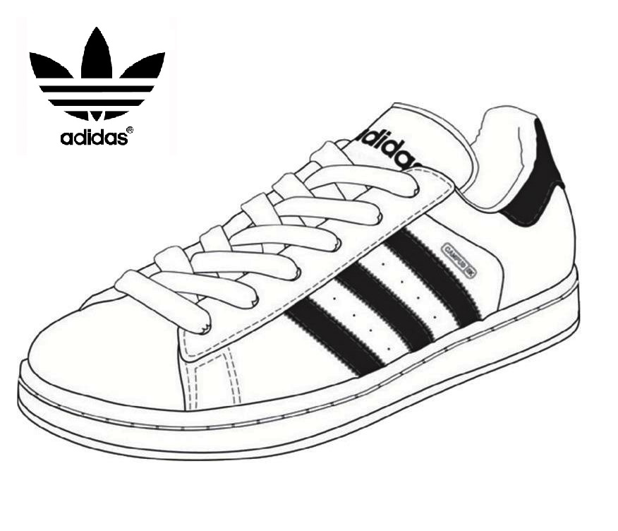 Adidas Tennis Shoes Coloring Page