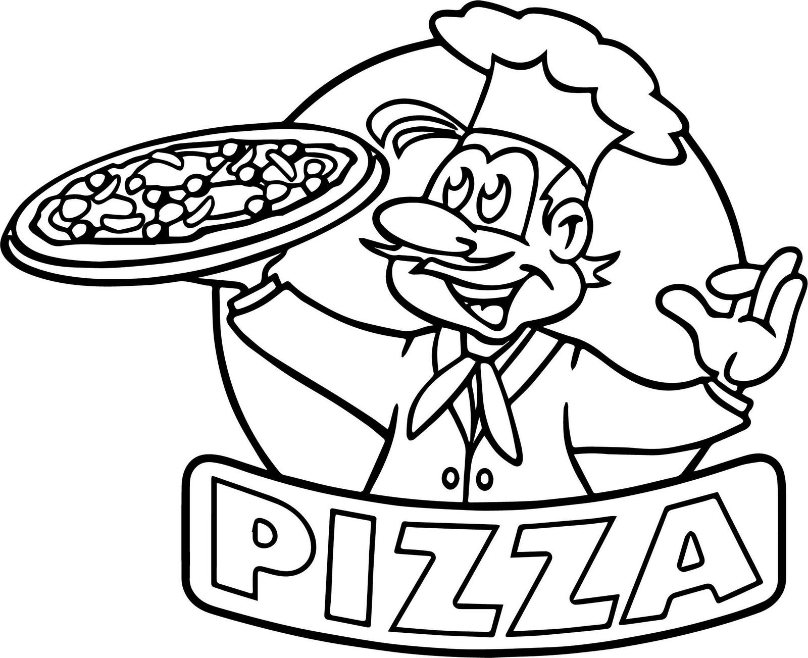 Pizza Restaurant Logo Coloring Page