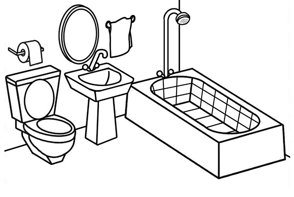 Bathroom Coloring And Activity Sheet Coloring Pages