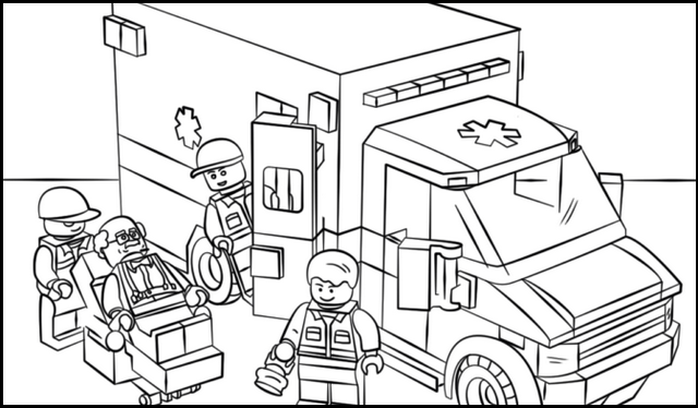 lego ambulance coloring sheet