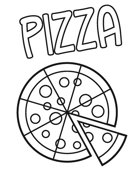 pizza coloring printable page