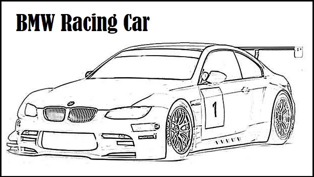 BMW Racing Car Coloring Page
