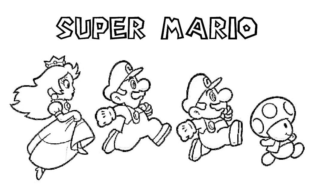 Princess Peach Super Mario Coloring Sheet