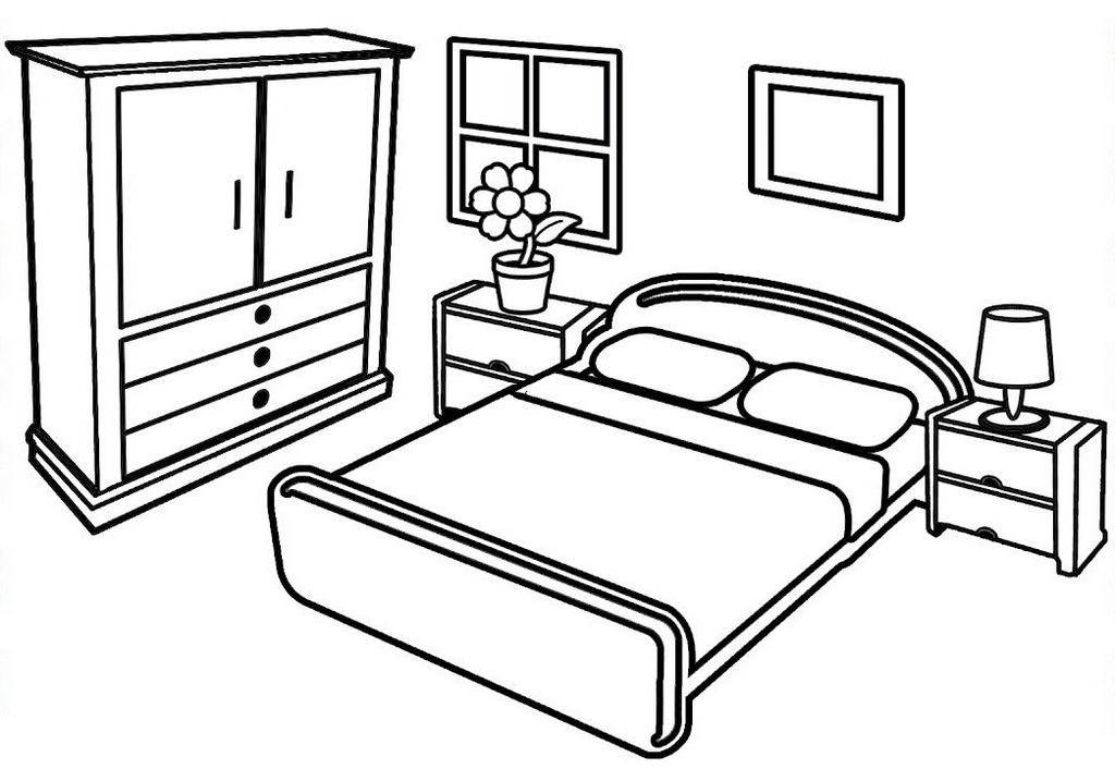 Bedroom Coloring Book For Children Coloring Pages