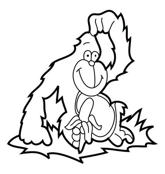 gorilla cartoon coloring picture