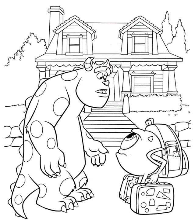 monster inc coloring sheet James and Mike coloring page