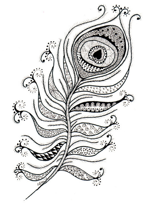 peacock feather coloring sheets zentangle