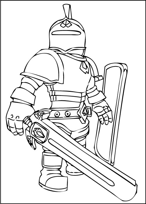 roblox knight coloring picture printable