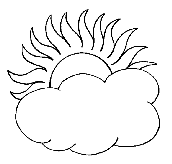 the sun and cloud coloring picture for your little ones