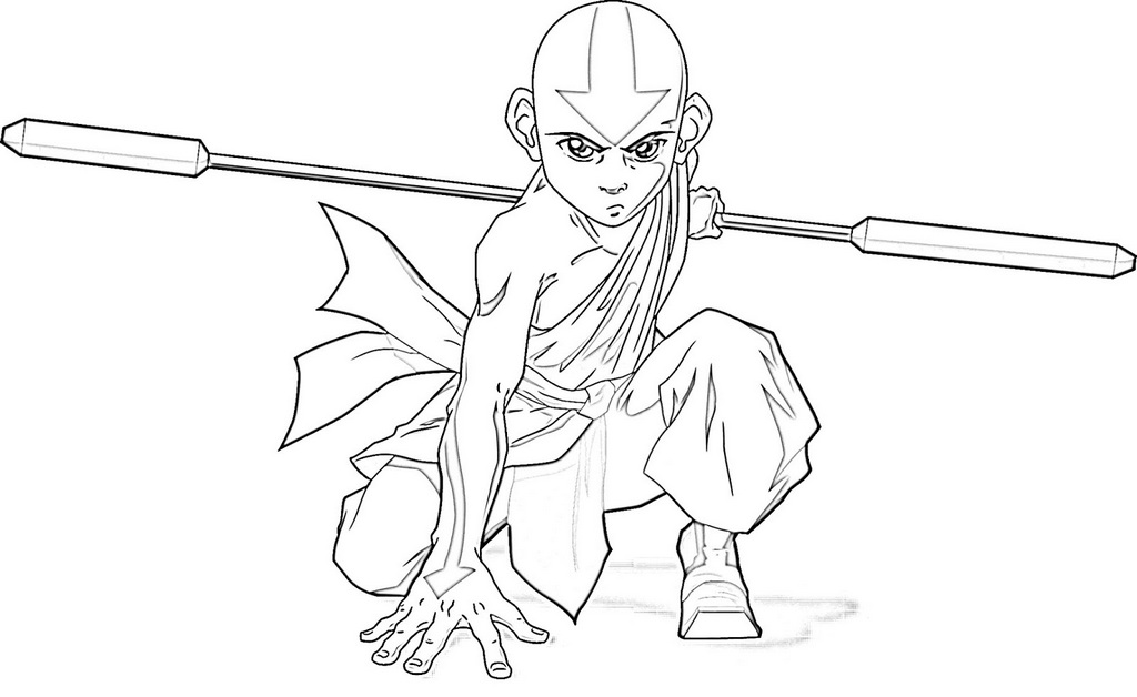Aang from Avatar coloring sheet