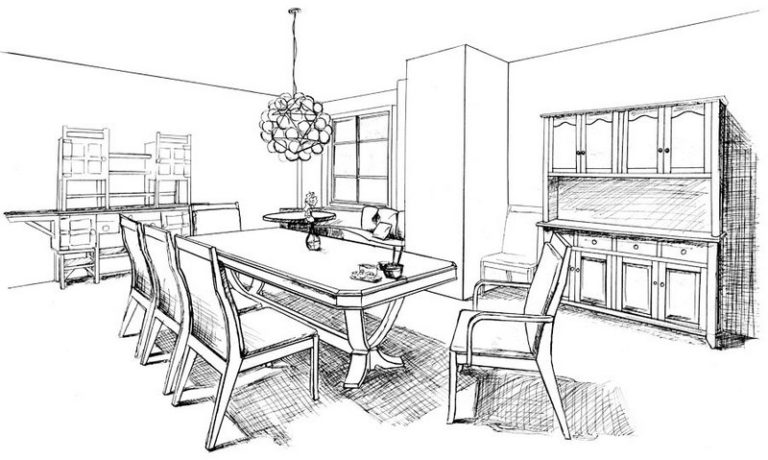 best dining room coloring page