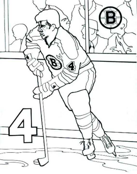 hockey player team bruins coloring pages