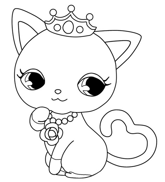 kitten Jewelpet coloring sheet for girls