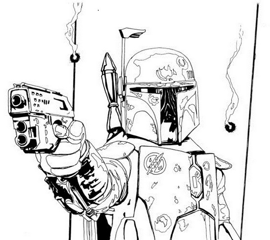 Perfect Boba Fett Coloring Sheet for Star Wars Lovers. 